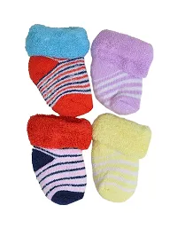 Gouravsumana New Born Baby Soft Cotton Mittens Booties Cap Socks Set (0-3 Months, Multicolor)-thumb2
