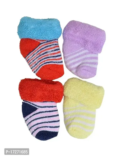 Gouravsumana New Born Baby Soft Cotton Mittens Booties Cap Socks Set (0-3 Months, Multicolor)-thumb3