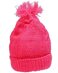 GOURAVSUMANA New Born Baby Winter Warm Fleece Knitted Woolen Cap for Kids Baby Boy's  Baby Girls (Orange  Pink, 3-6 Months)-thumb4