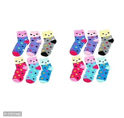 GOURAVSUMANA Soft Cotton Multicolor Baby Socks (Combo Pack of 6)