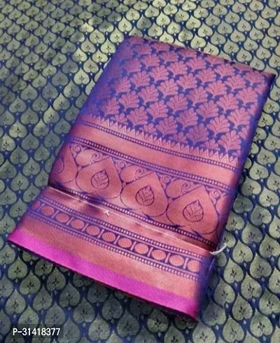 Elegant Brocade Zari woven Women Saree with Running Blouse-thumb0