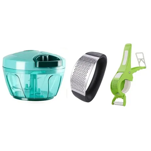 premium chopper + garlic crush + 2in1 veg cutter-peeler