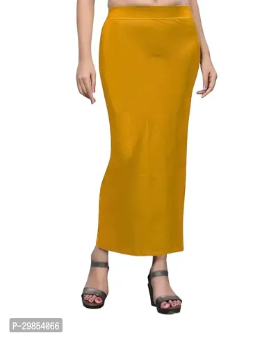 Reliable Yellow Cotton Blend Solid Patticoats For Women-thumb0