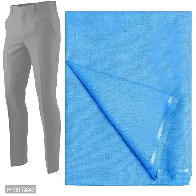BELLARA Viscose Lycra Solid Lightblue Formal Men Women Formal Trouser Pant Fabric - Steachable 1.2 Meter Formal Trouser Pant Cloth (UNSTITCHED)