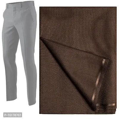 BELLARA Viscose Lycra Solid Dark Brown Formal Men Women Formal Trouser Pant Fabric - Steachable 1.2 Meter Formal Trouser Pant Cloth (UNSTITCHED)