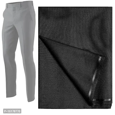 BELLARA Viscose Lycra Solid Black Formal Men Women Formal Trouser Pant Fabric - Stretchable 1.2 Meter Formal Trouser Pant Cloth (UNSTITCHED)