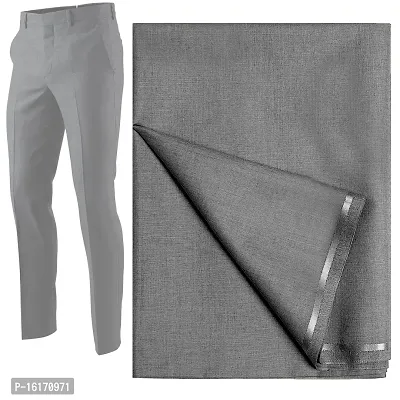 BELLARA Viscose Lycra Solid Lightgrey Formal Men Women Formal Trouser Pant Fabric - Steachable 1.2 Meter Formal Trouser Pant Cloth (UNSTITCHED)