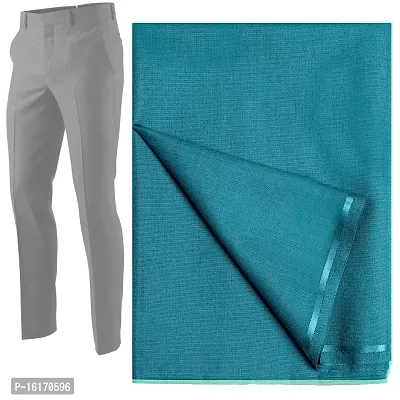 BELLARA Viscose Lycra Solid Morpitch Blue Formal Men Women Formal Trouser Pant Fabric - Steachable 1.2 Meter Formal Trouser Pant Cloth (UNSTITCHED)