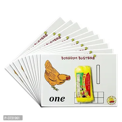 10 laminated hen cards / 1 clay pack For Kids