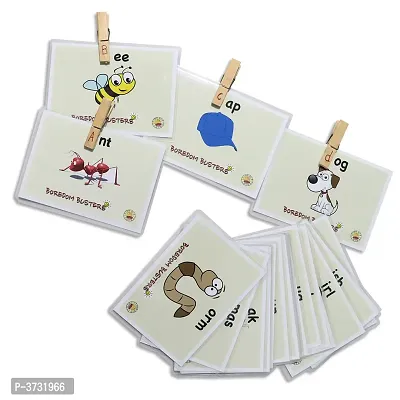 26 laminated cards / 26 wooden craft clip (Peg) For Kids