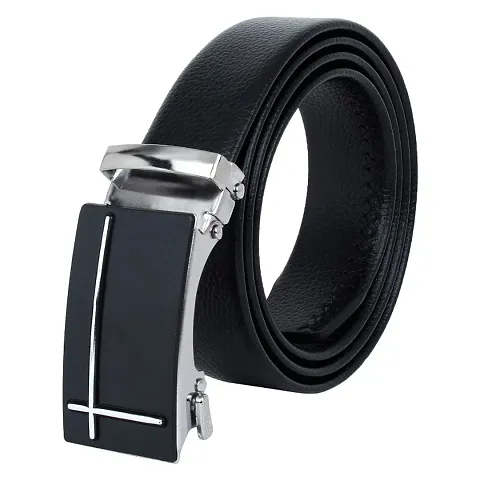 Men's Artificial Leather, Slide Belt With Easier Adjustable Buckle