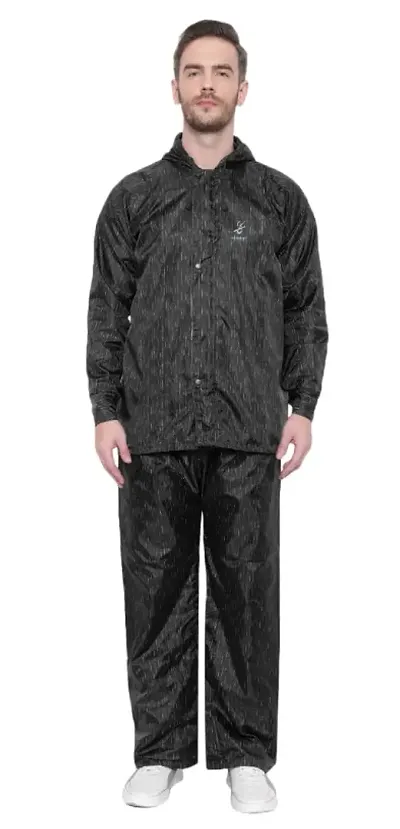 Zacharias Mens Waterproof Raincoat With Pant Black XXL