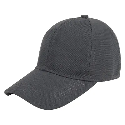 Zacharias Men's Polycotton Flexi Stretch Fit Closed Back Cap FC-01 (Dark-grey_Pack of 1) (Free sIZE)