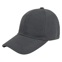 Zacharias Men's Polycotton Flexi Stretch Fit Closed Back Cap FC-01 (Dark-grey_Pack of 1) (Free sIZE)-thumb3