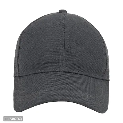 Zacharias Men's Polycotton Flexi Stretch Fit Closed Back Cap FC-01 (Dark-grey_Pack of 1) (Free sIZE)-thumb5
