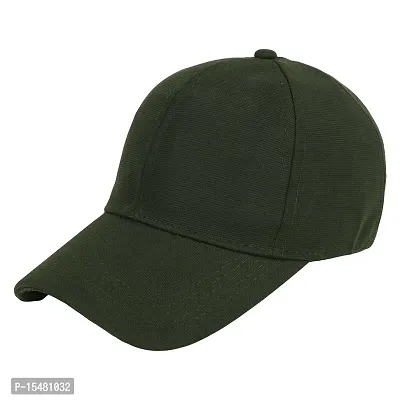 Zacharias Men's Polycotton Flexi Stretch Fit Closed Back Cap FC-01 (Green_Pack of 1) Free-Size)-thumb0