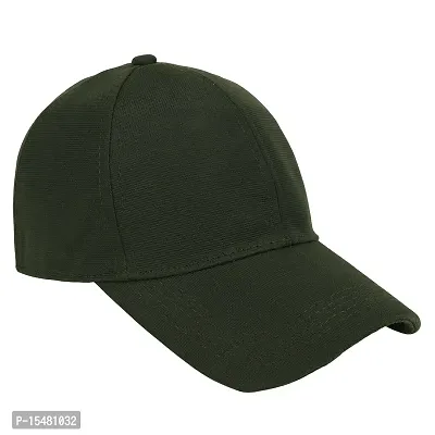 Zacharias Men's Polycotton Flexi Stretch Fit Closed Back Cap FC-01 (Green_Pack of 1) Free-Size)-thumb2