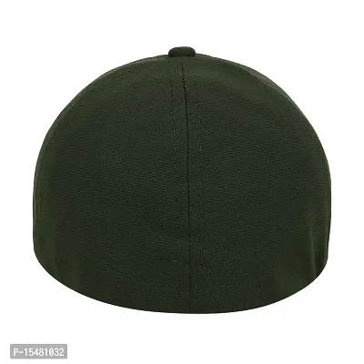 Zacharias Men's Polycotton Flexi Stretch Fit Closed Back Cap FC-01 (Green_Pack of 1) Free-Size)-thumb3