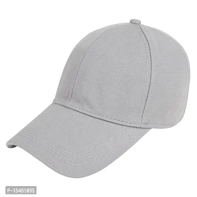 Zacharias Men's Polycotton Flexi Stretch Fit Closed Back Cap FC-01 (Light-grey_Pack of 1) Free-Size)-thumb0