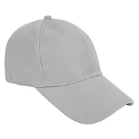 Zacharias Men's Polycotton Flexi Stretch Fit Closed Back Cap FC-01 (Light-grey_Pack of 1) Free-Size)-thumb1