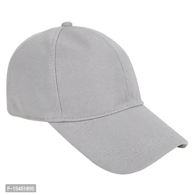 Zacharias Men's Polycotton Flexi Stretch Fit Closed Back Cap FC-01 (Light-grey_Pack of 1) Free-Size)-thumb2
