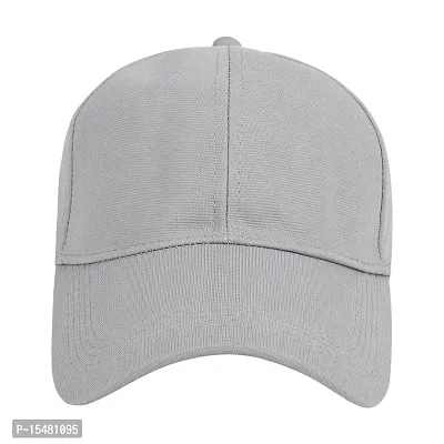 Zacharias Men's Polycotton Flexi Stretch Fit Closed Back Cap FC-01 (Light-grey_Pack of 1) Free-Size)-thumb3