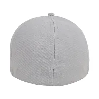 Zacharias Men's Polycotton Flexi Stretch Fit Closed Back Cap FC-01 (Light-grey_Pack of 1) Free-Size)-thumb4