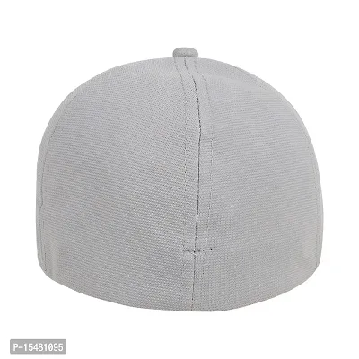 Zacharias Men's Polycotton Flexi Stretch Fit Closed Back Cap FC-01 (Light-grey_Pack of 1) Free-Size)-thumb5