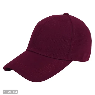 Zacharias Men's Polycotton Flexi Stretch Fit Closed Back Cap FC-01 (Maroon_Pack of 1) Free-Size)-thumb0