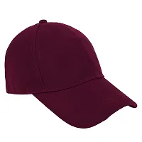 Zacharias Men's Polycotton Flexi Stretch Fit Closed Back Cap FC-01 (Maroon_Pack of 1) Free-Size)-thumb1