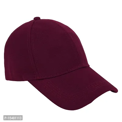 Zacharias Men's Polycotton Flexi Stretch Fit Closed Back Cap FC-01 (Maroon_Pack of 1) Free-Size)-thumb2