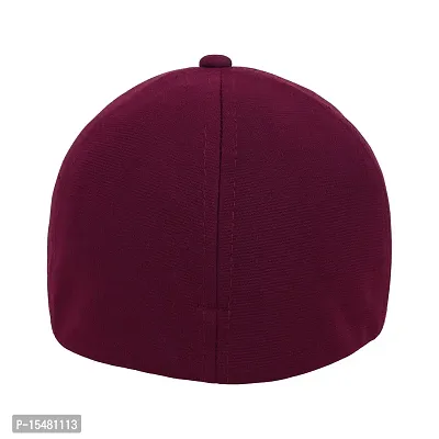 Zacharias Men's Polycotton Flexi Stretch Fit Closed Back Cap FC-01 (Maroon_Pack of 1) Free-Size)-thumb4