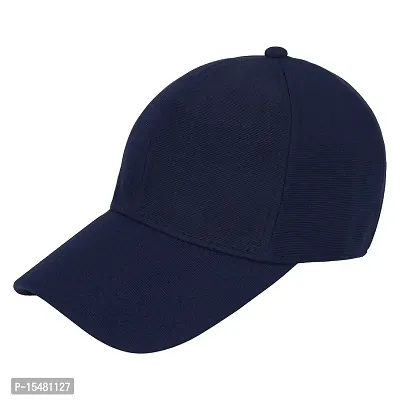 Zacharias Men's Polycotton Flexi Stretch Fit Closed Back Cap FC-01 (Navy_Pack of 1) Free-Size)-thumb0