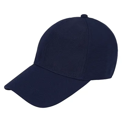 Zacharias Men's Polycotton Flexi Stretch Fit Closed Back Cap FC-01 (Navy_Pack of 1) Free-Size)