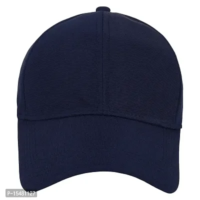 Zacharias Men's Polycotton Flexi Stretch Fit Closed Back Cap FC-01 (Navy_Pack of 1) Free-Size)-thumb2