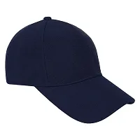 Zacharias Men's Polycotton Flexi Stretch Fit Closed Back Cap FC-01 (Navy_Pack of 1) Free-Size)-thumb2