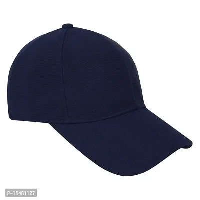 Zacharias Men's Polycotton Flexi Stretch Fit Closed Back Cap FC-01 (Navy_Pack of 1) Free-Size)-thumb3
