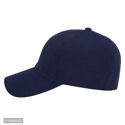 Zacharias Men's Polycotton Flexi Stretch Fit Closed Back Cap FC-01 (Navy_Pack of 1) Free-Size)-thumb4
