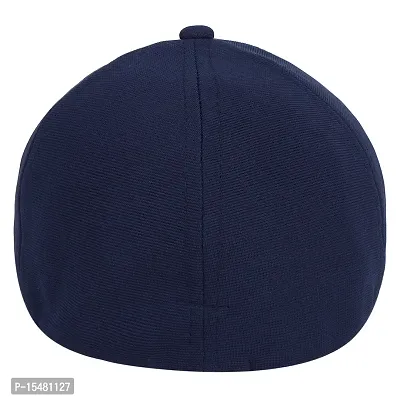 Zacharias Men's Polycotton Flexi Stretch Fit Closed Back Cap FC-01 (Navy_Pack of 1) Free-Size)-thumb5