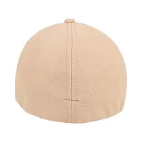 Zacharias Men's Polycotton Flexi Stretch Fit Closed Back Cap FC-01 (Beige-Dark-grey_Pack of 2) (Free Size)-thumb1