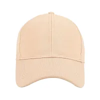 Zacharias Men's Polycotton Flexi Stretch Fit Closed Back Cap FC-01 (Beige_Pack of 2) (Free Size)-thumb1