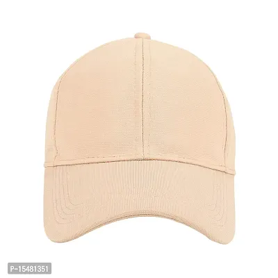 Zacharias Men's Polycotton Flexi Stretch Fit Closed Back Cap FC-01 (Beige_Pack of 2) (Free Size)-thumb2