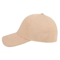 Zacharias Men's Polycotton Flexi Stretch Fit Closed Back Cap FC-01 (Beige_Pack of 2) (Free Size)-thumb2