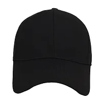 Zacharias Men's Polycotton Flexi Stretch Fit Closed Back Cap FC-01 (Black_Pack of 2) (Free Size)-thumb1