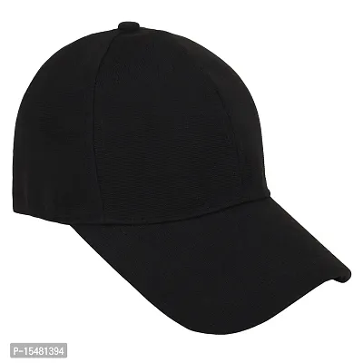 Zacharias Men's Polycotton Flexi Stretch Fit Closed Back Cap FC-01 (Black_Pack of 2) (Free Size)-thumb5