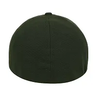 Zacharias Men's Polycotton Flexi Stretch Fit Closed Back Cap FC-01 (Green_Pack of 2) (Free Size)-thumb1