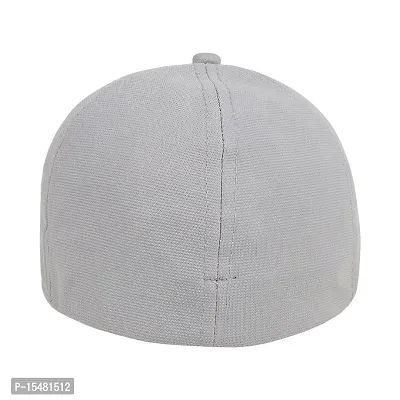 Zacharias Men's Polycotton Flexi Stretch Fit Closed Back Cap FC-01 (Light-grey_Pack of 2) (Free Size)-thumb2