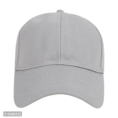 Zacharias Men's Polycotton Flexi Stretch Fit Closed Back Cap FC-01 (Light-grey_Pack of 2) (Free Size)-thumb3