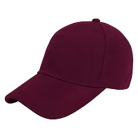 Zacharias Men's Polycotton Flexi Stretch Fit Closed Back Cap FC-01 (Maroon_Pack of 2) (Free Size)-thumb1