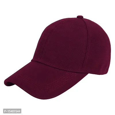 Zacharias Men's Polycotton Flexi Stretch Fit Closed Back Cap FC-01 (Maroon_Pack of 2) (Free Size)-thumb2